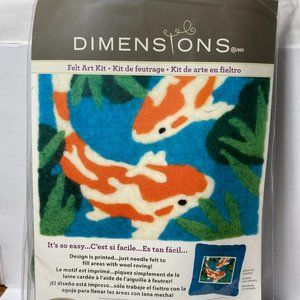 Dimensions Needle Felting Craft Felt Kit Koi Fish 10" x 8" Printed Design Piece